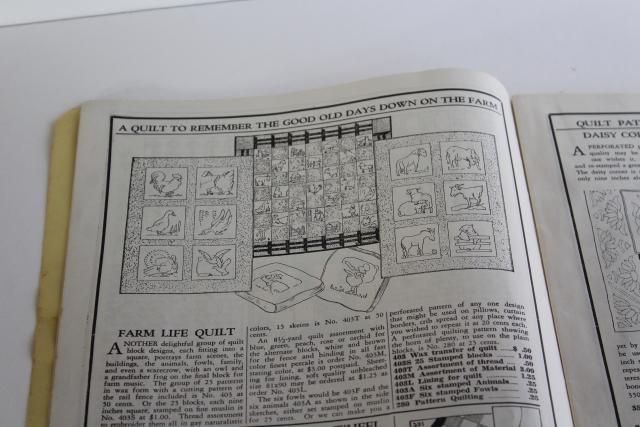 1930s vintage depression era quilt sewing and embroidery patterns catalog