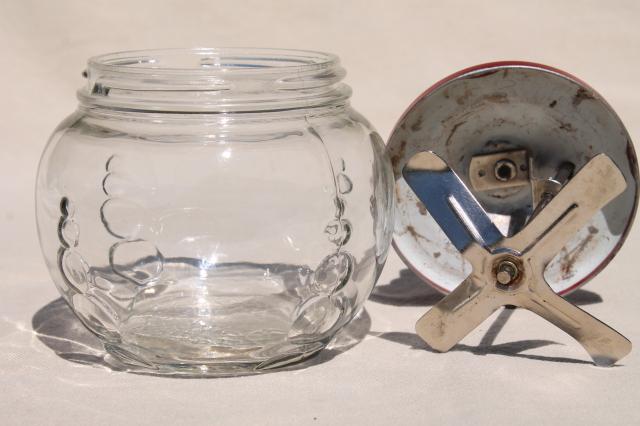 Vintage Kwik Way Egg Beater Mixer Jar