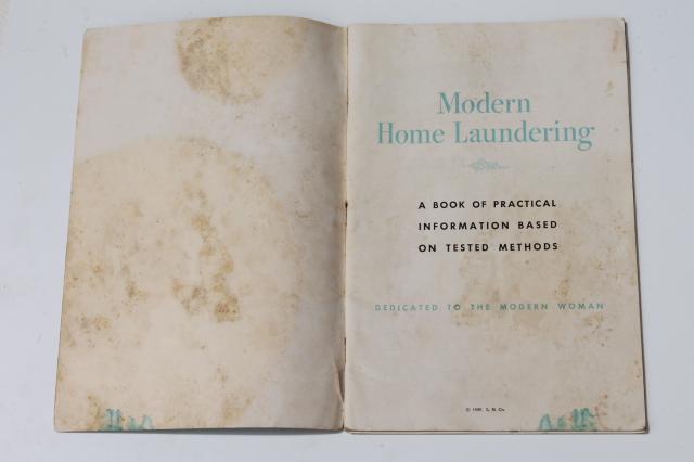 1930s vintage homekeeping booklet Modern Home Laundering, wash day collectible w/ laundry helps