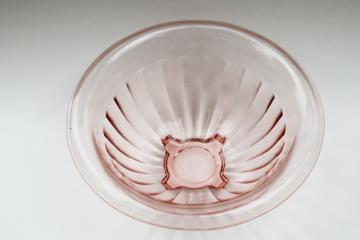 1930s vintage pink depression glass mixing bowl, Hazel Atlas glassware