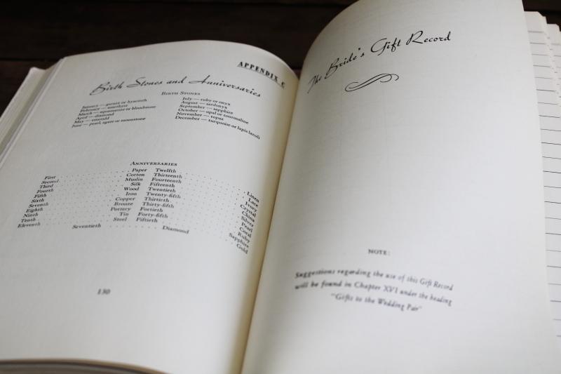1940 bride's book, vintage wedding etiquette guide w/ unused register record