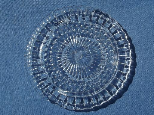 1940s 50s vintage glass cake plate w/ aluminum dome cake cover