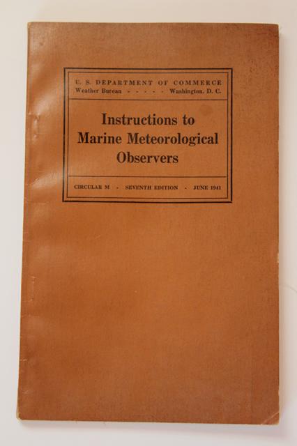 1940s vintage Instructions to Marine Meteorological Observers, US Weather Bureau