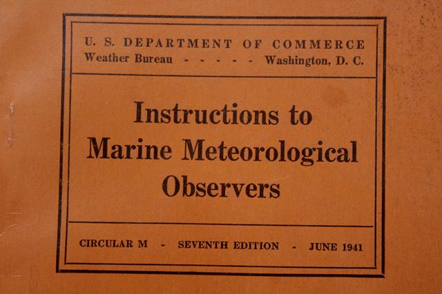 1940s vintage Instructions to Marine Meteorological Observers, US Weather Bureau