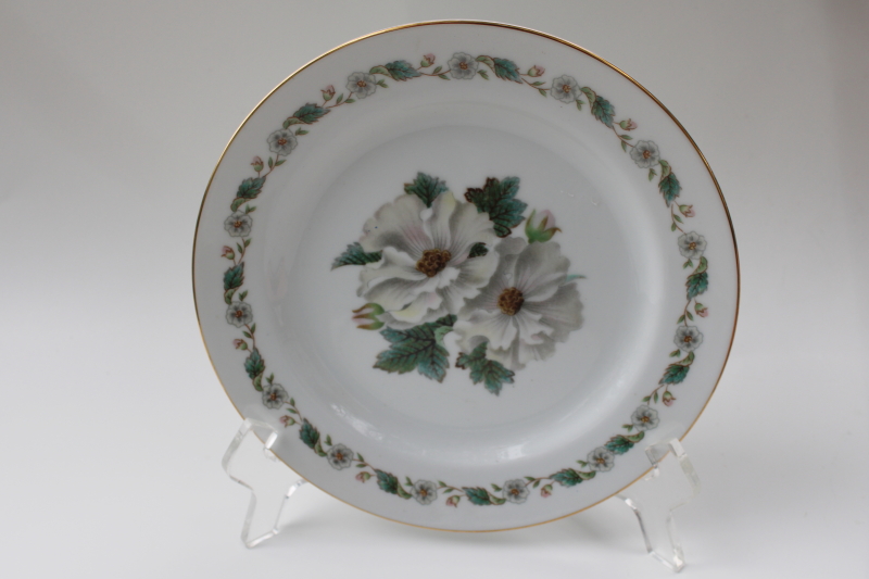 1940s vintage Noritake china plate white gardenia flower Nippon 