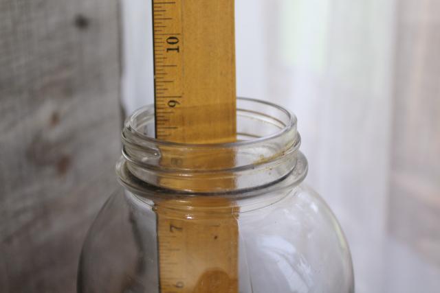 1940s vintage Owens Illinois clear glass Presto Supreme Mason 2 quart canning jar