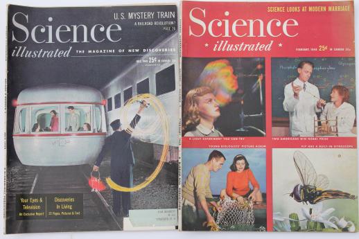 1940s vintage Science Illustrated magazine lot, popular scientific magazines