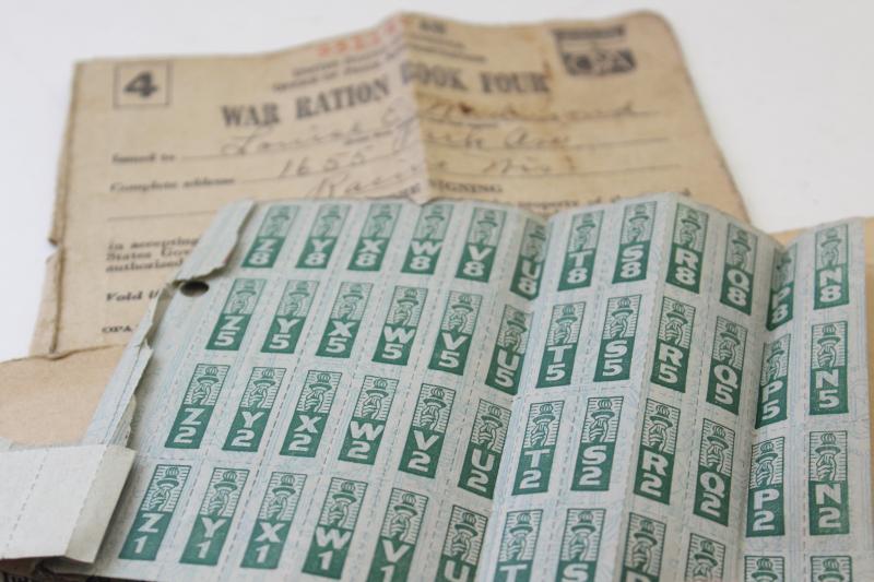 1940s vintage WWII War Ration Stamp books & stamps World War 2 Racine Wisconsin