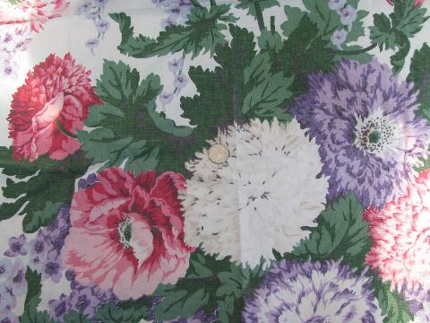 1940s vintage floral print cotton fabric lot, rose prints w/ green