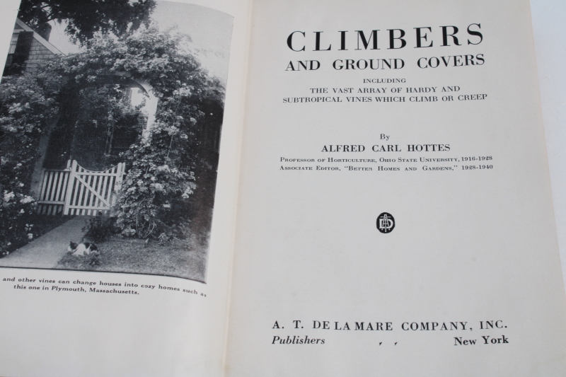 1940s vintage garden book ground covers  climbing plants flowering vines  trellis design