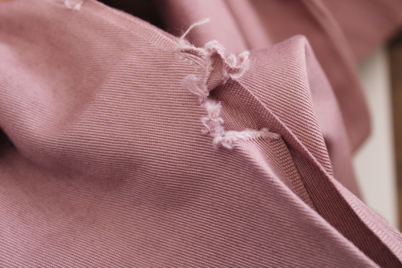 1940s vintage mauve pink soft washed cotton twill chino fabric 10 yards