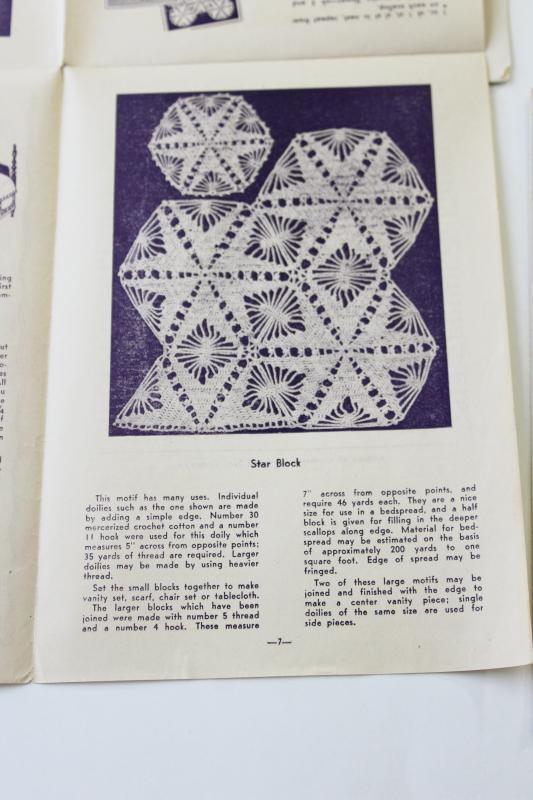 1940s vintage needlework leaflets, early Workbasket quilt patterns, crochet