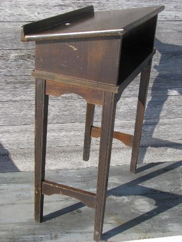 1940s vintage slant top library table, dictionary or reference book stand