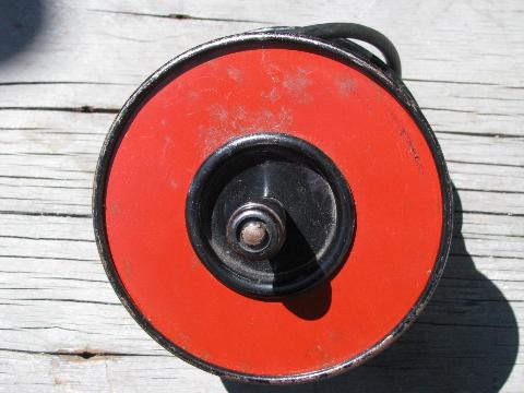 1940s vintage wind-up electrical utility extension cord & spool