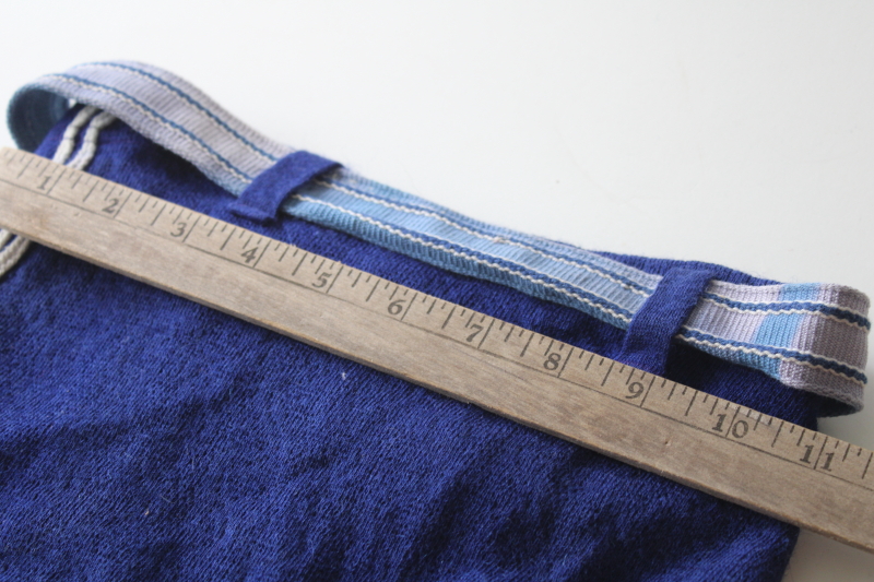 1940s vintage wool knit swimsuit, Lastex briefs mens swimming trunks w/ brass buckle cotton belt