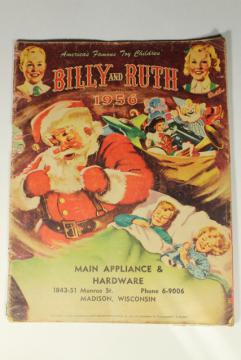 1950s Christmas toy wish book catalog,       Billy & Ruth top 1956 toys games trucks etc