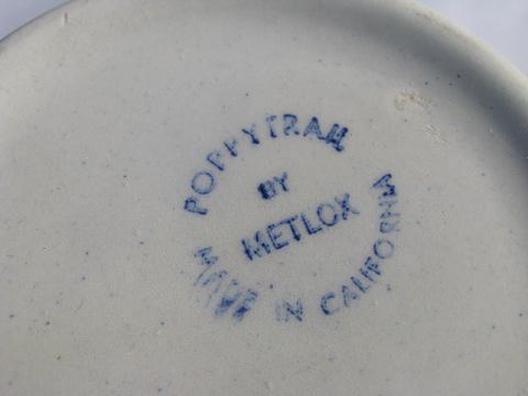 1950s Metlox Poppytrail provincial blue farm scene grandmug stein mug
