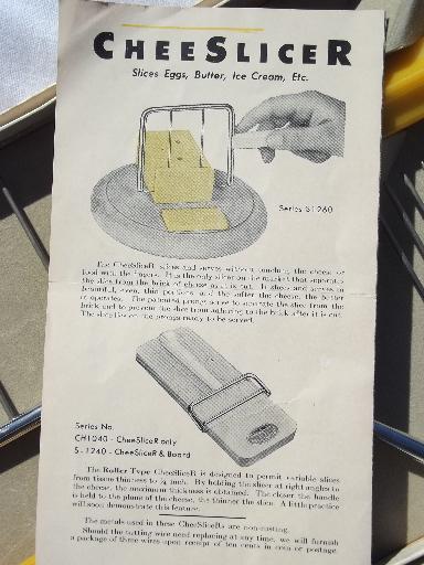 1950s cake breaker and cheese slicer set, golden corn yellow bakelite handles