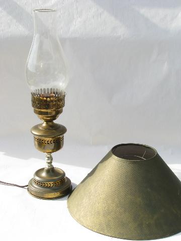 1950s mid-century vintage brass desk & library table lamps