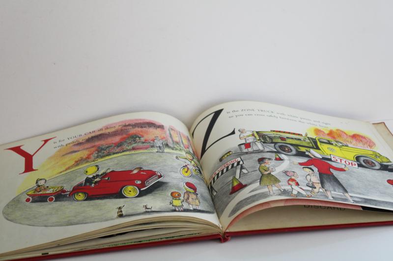 1950s picture book ABC vintage cars & trucks illustrations Ninon / Anne Alexander