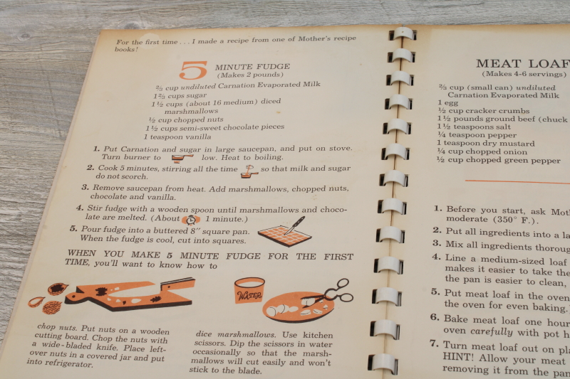 1950s vintage Carnation dairy Fun to Cook picture book, childrens cookbook