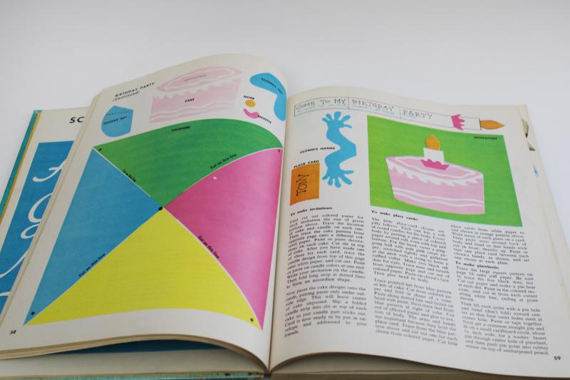 1950s vintage Giant Golden Book, McCalls Make It Book crafts, party projects for children