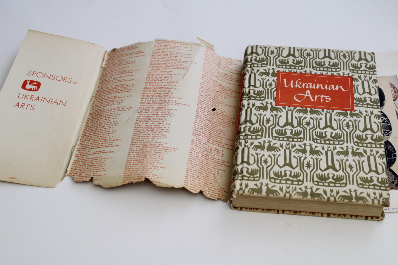 1950s vintage book history of folk arts  art of Ukraine, Ukrainian league published rare
