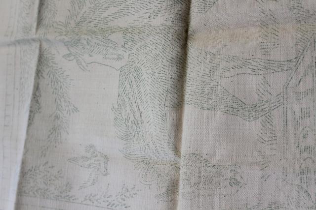 1950s vintage needlework design HORSES embroidery transfer print on cotton