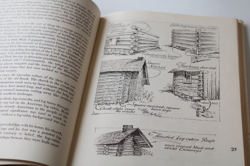 1955 Eric Sloane Our Vanishing Landscape hand lettered art drawings vintage farm buildings, fences etc