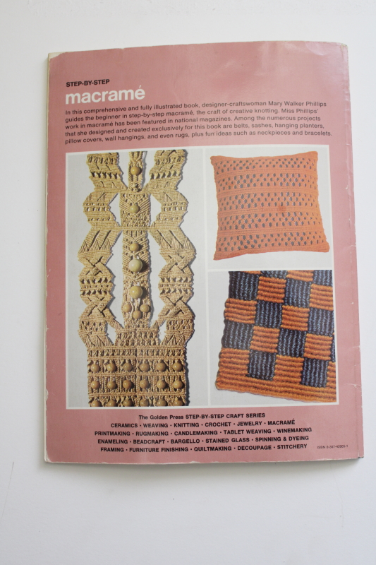 1970 vintage book macrame step by step, illustrated how to patterns  instructions