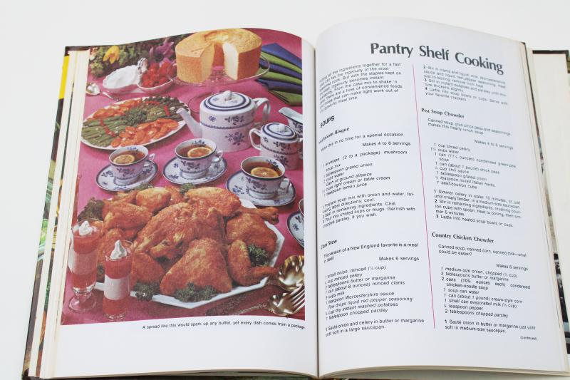 1970s vintage Fast Meals Family Circle cookbook, retro food styling & recipes
