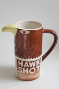 1970s vintage Smirnoff Hawk Shot vodka shots pitcher w/ spiked bouillon recipe