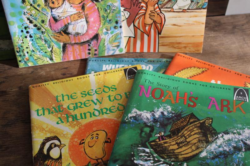 1970s vintage books lot Bible stories for children, Concordia Arch paperbacks