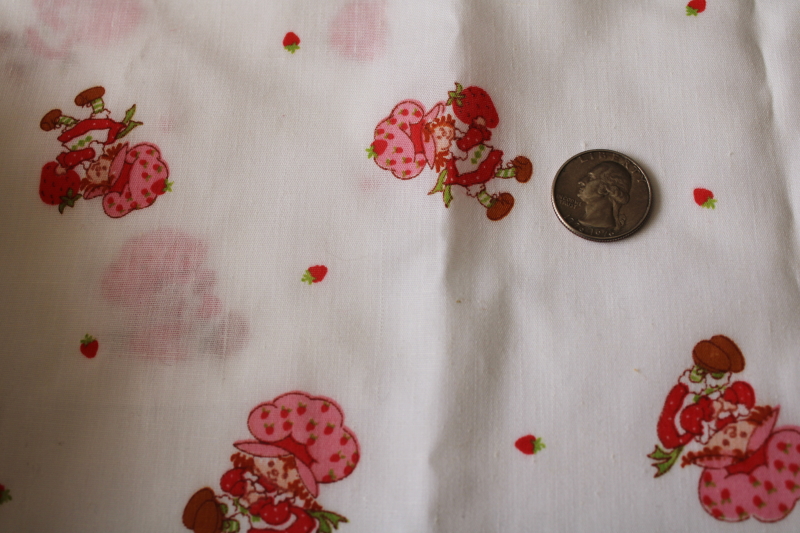1980 vintage American Greetings Strawberry Shortcake print poly cotton fabric