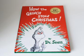 1980s vintage 40th anniversary book Dr Seuss How The Grinch Stole Christmas