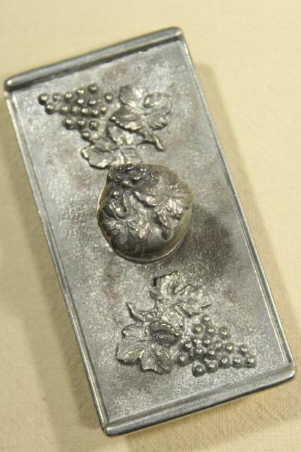 1980s vintage Victorian style pewter rocking blotter, made in France