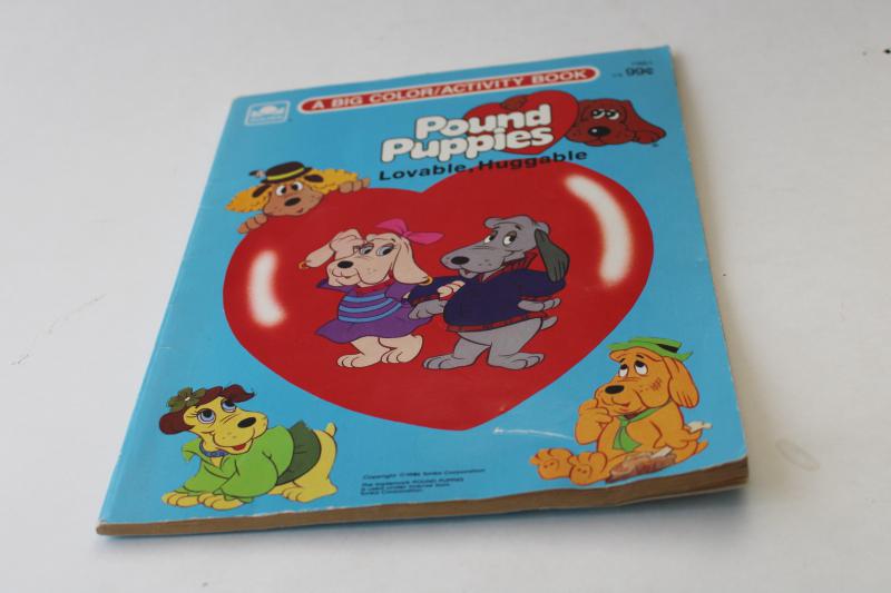 1986 Pound Puppies unused coloring book, 80s vintage Golden Book