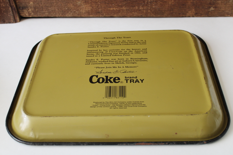 1990 vintage metal Coke tray Coca Cola collectibles artwork print w/ antique signs