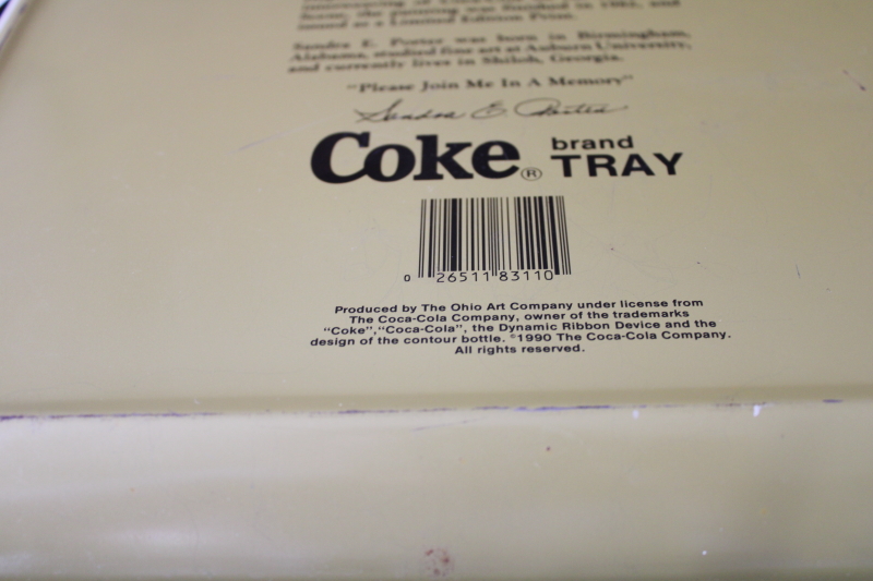 1990 vintage metal Coke tray Coca Cola collectibles artwork print w/ antique signs