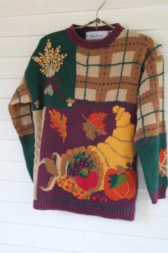 1990s vintage Thanksgiving sweater, Belle Pointe cardigan w/ turkey, holiday ugly sweater