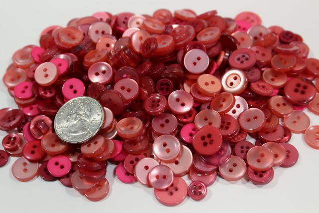 1990s vintage colorful plastic buttons, new old stock craft supplies lot