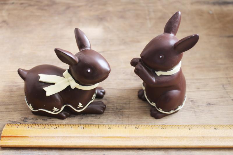 1990s vintage resin figurines, chocolate rabbits candy Easter bunnies!