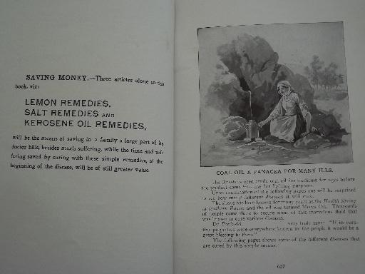 20s quack medicine Vitalogy book, old color print medical illustrations