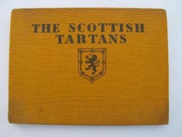 20s vintage Scottish Tartans, family clan name patterns, color illustrations