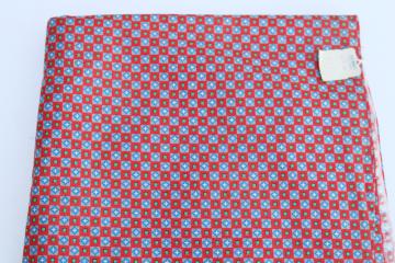 30s 40s vintage fabric, 4 yards crisp cotton tiny checks print red blue green