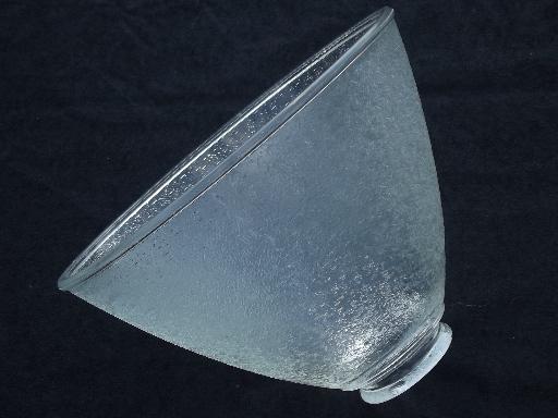 30s 40s vintage textured clear glass lampshade, reflector diffuser shade
