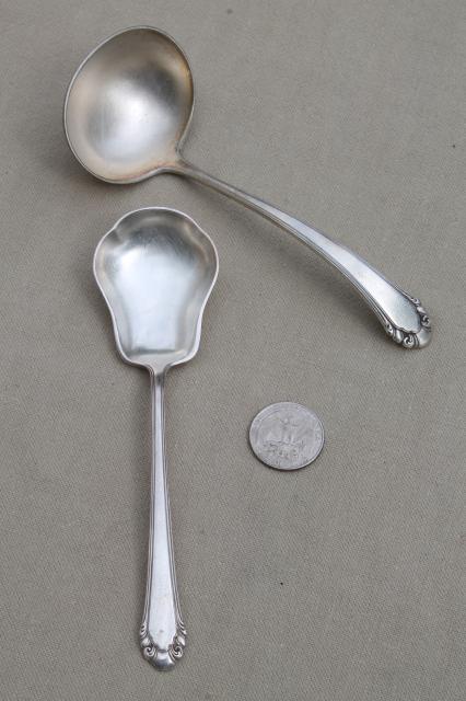 30s vintage Gorham Cavalier silverplate flatware, 1937 patent date silverware lot
