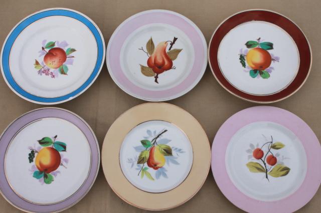 40+ antique china plates w/ hand painted fruit, shabby chic rustic wedding vintage dishes 