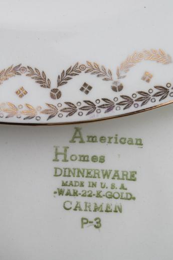 40s 50s vintage American Home dinnerware dishes set, Carmen cottage floral china