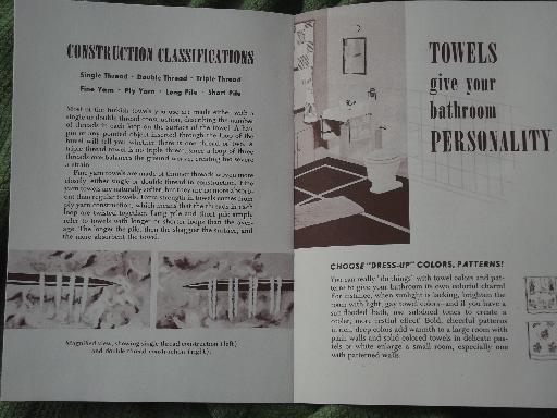 40s 50s vintage advertising booklets, brides guides to bath towels